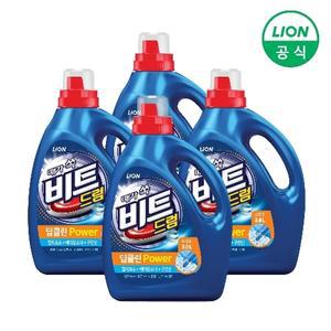 [라이온] 비트 딥클린 POWER 세탁 액체세제 용기 3L X 4개 (일반/드럼용 택1)