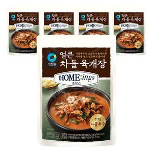 [소비기한 임박] 청정원 호밍스 얼큰차돌육개장, 450g, 5개