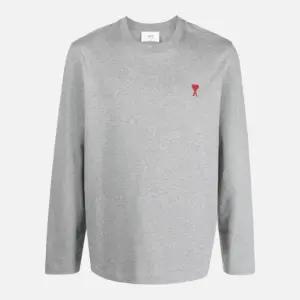 (공용) 아미 23FW 하트로고 그레이 롱 슬리브티 UTS205 726 055