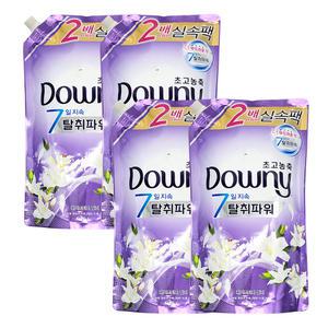 다우니 섬유유연제 화이트티와 릴리 1.6L X 4개 / 퍼플