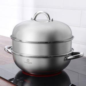 [바겐슈타이거] 인덕션 2단 스텐 찜기 냄비 찜통 찜판 찜솥 전골냄비 28cm