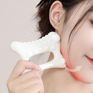 얼굴 페이스 괄사 세라믹 마사지기 안면 손잡이 구멍 돌기 케어 바디 수지 지압기