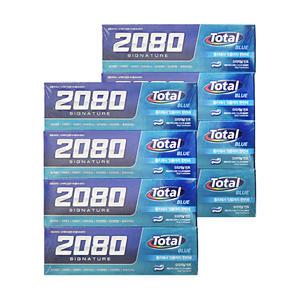 애경 2080 시그니처 토탈 블루 치약 오리지날 민트 125g 4입 2개 양치