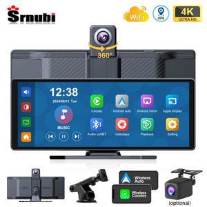 카플레이 모니터 10 26인치 차량용 DVR 지능형 화면 4K 360 포함 회전 대시 무선 CarPlay Android 자동 스테레오 AUX FM 블루투스 WIFI