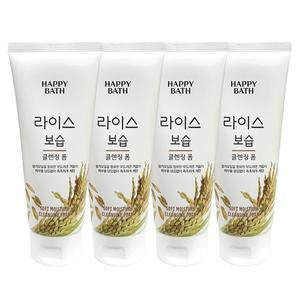 [기타]해피바스 라이스 쌀 보습 클렌징폼 200ml 4개