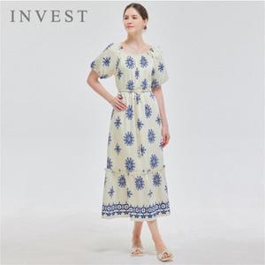 [인베스트]에스닉 나염 벨트 셋 롱 원피스_INI5M3OP3331