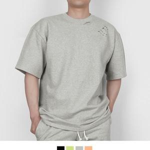 KING 커플시밀러룩 찢어진트레이닝 티셔츠