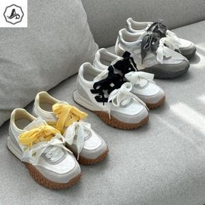 [기타][애슬릿] 천연 소 가죽 여성 키높이 레이스 스니커즈