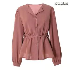 [ab.plus] 사이드 리본끈 포인트 셔링 블라우스 (LSY1MB39A)