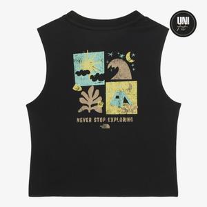 노스페이스 남여공용 민소매 나시티셔츠 25SS 에버그린 슬리브리스 NT7VR00A BLK
