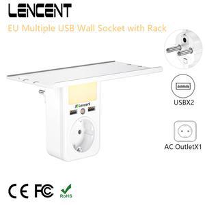 LENCENTEU 다중 USB 벽 소켓 랙 1 AC 콘센트 2USB 포트 충전기 어댑터 가정 사무실용 조절 가능한 야간 조명