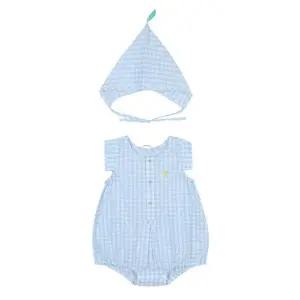 [아가방]멜체크바디수트(모자)  01Q327902
