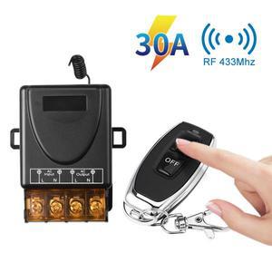 무선 RF433Mhz 리모컨 AC110V 220V 30A 차단기 송기 스위치 DC 온오프 버튼 워터 펌프 LED 조명용