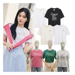 폴햄여성_여름 쿨코튼 그래픽 크롭 반팔티 PHF2T70 716436