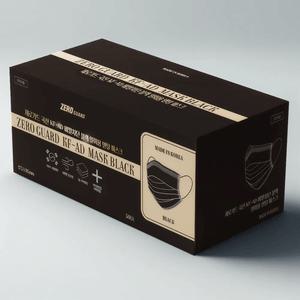 국산 제로가드 KFAD 블랙 100매 비말차단 일회용 덴탈 마스크 여름