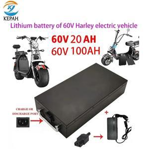 할리 2 륜 접이식 Citycoco 전기 스쿠터  충전기 60V 20Ah-100Ah 2000W 자동차 리튬 배터리