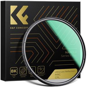 K&F Concept 67mm CPL 필터 82mm 초저반사 NANO-X 40.5mm