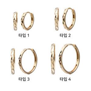 [14K GOLD] 슬림 컷팅링 귀걸이 (타입1/11mm)