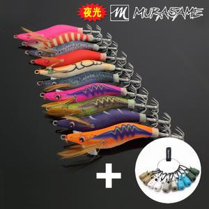 무라사메 2호(10종),2.5호(7종),3호(10종)+에기훅캡(10개) 스탠링 세트 한치 무늬오징어 갑오징어 주꾸미 에기 세트
