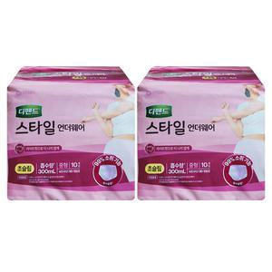 디펜드 스타일 언더웨어 여성 초슬림 중형 10입x2 성인용속기저귀 요실금팬티