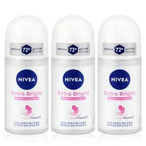 니베아 데오드란트 롤온 엑스트라 브라이트 50ml 3개