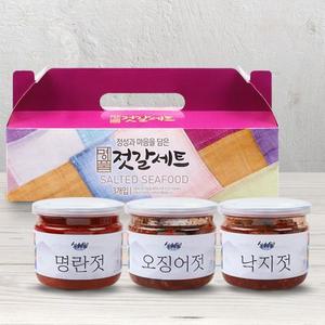 [설해담] 밥도둑 속초젓갈 인기세트 /명란+오징어젓+낙지/각220g