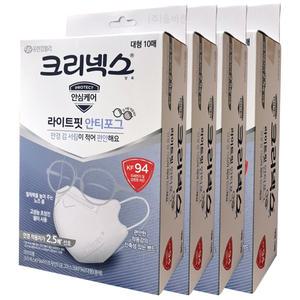 크리넥스 KF94 라이트핏 안티포그 마스크 (대형/화이트) x10매입x4개