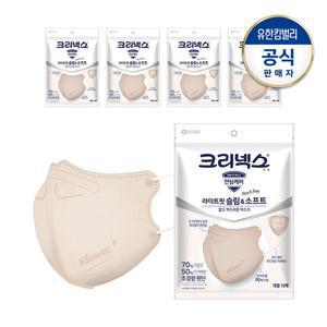 [크리넥스] 라이트핏 슬림앤소프트 마스크 대형10개입X5개 베이지