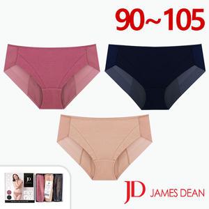 [제임스딘]임파선이 편안한 면스판 헴누디 위생팬티3매입세트(JHWPZ0M4)90-105