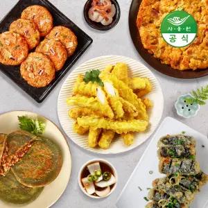 사옹원 대용량 전 튀김 호떡 2개 모음 / 통김말이 매콤오징어 해물파전 감자전 잡채호떡