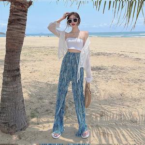 링클프리 화이트 셔츠 오버핏 블라우스 숄에 나시 스커트 에 여하 자외선 차