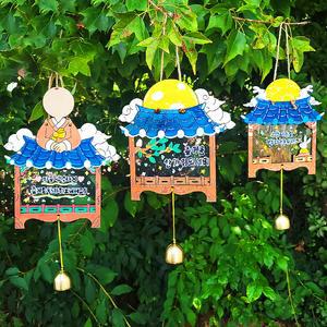 추석 DIY 우드 기와집 메시지 도어벨 풍경 만들기 - 옵션