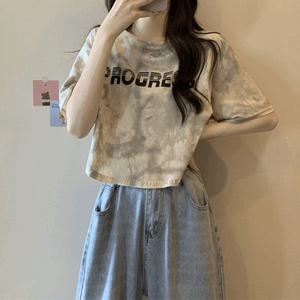 크롭 엘리 티셔츠