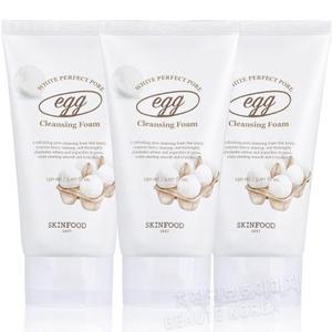 스킨푸드 에그 화이트 퍼펙트 포어 클렌징 폼 150ml 3개