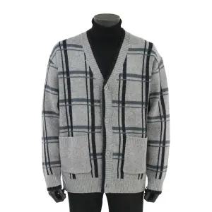 [롯데백화점]킨록 FW 남자가디건 그레이 체크 울혼방 체크 가디건 IGW08l DK4465