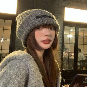 디드셀 도톰 패션 비니 윈터 여성 모자 라벨