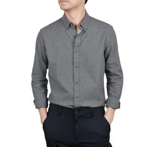 맨즈 솔리드 셔츠 울연모 긴팔 추동 캐주얼 퓨어 칼라 링클프리 MGN4