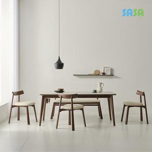 [SASA]사사가구 클로버 애쉬원목 단면세라믹 6인식탁 벤치세트