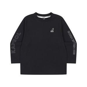 [캉골키즈](강남점)슬리브 레터링 프린트 롱슬리브 티셔츠 RA 0202 블랙(ARACRT02020BK)