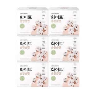 화이트 순한순면 대형 14P X 6팩