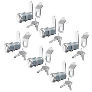 Hecfu 6개 공구 상자 잠금장치(키 포함), 1 1 /8인치 캠 트럭 잠금장치 우편함 잠금장치, 안전한 파일 서랍 RV 도어, 아연 합금