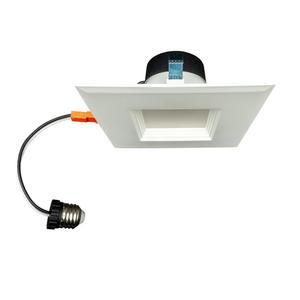 토파즈 RTL6 SQ 9W CS WH 6인치 퍼포먼스 LED 라이트 오목형 레트로핏 다운라이트, 9와트, CCT 색상 선택 가능, 디밍 가능 LED, 90 CRI, 50,000시간 수명, 사각 배플 트림