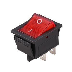 레드 라이트 조명 4 핀 DPST ON/OFF 스냅인 로커 16A 20A 250V AC