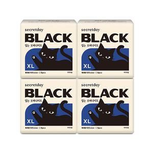 시크릿데이 NEW 블랙 입오버 특대형 8P X 4팩