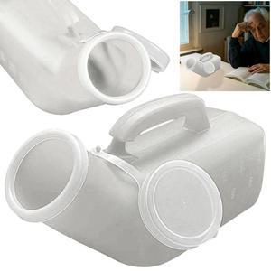 남성용 휴대용 소변 유출 방지 플라스틱 병, 자동차 뚜껑 포함, 노인 및 요실금, 1200ml
