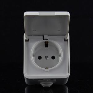 유럽 표준 전원 콘센트 IP44 레벨 방수 및 밝은 야외 커버, 벽 소켓 16A 250V