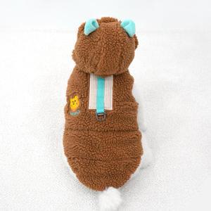 애견 겨울 기모 브라운 뽀글이 후드 패딩조끼 3XL 개