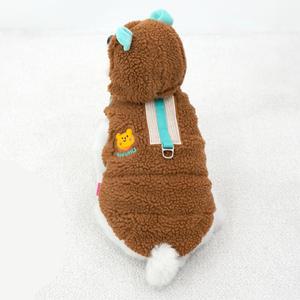 애견 겨울 기모 브라운 뽀글이 후드 패딩조끼 2XL 펫