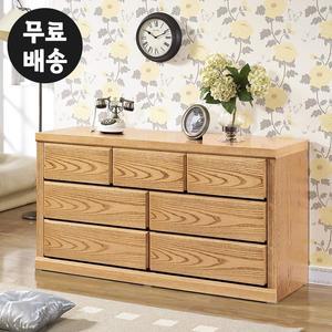 [벤티스가구]슬림 3단 와이드 서랍장 수납 아이방 체스트 서랍장 어린이 수납가구(1500 엔틱)
