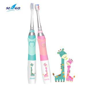 SEAGO 전기 칫솔 아이 소닉 진동 방수 다채로운 LED 조명 부드러운 어린이 구강 케어